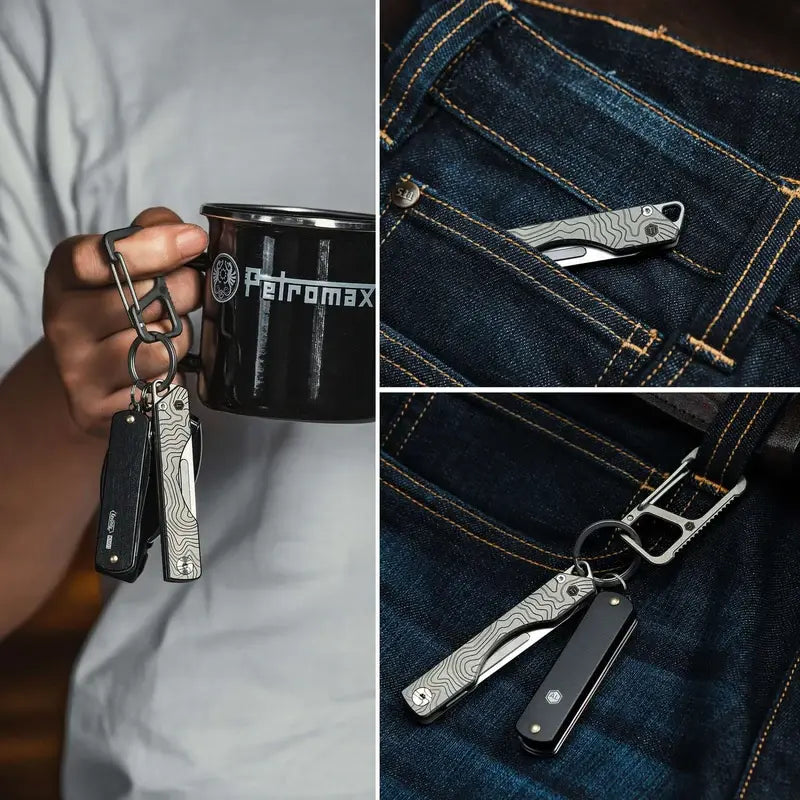 EDC носене на сгъваем скалпел KeyUnity KK01 #24 в джоб и на ключодържател