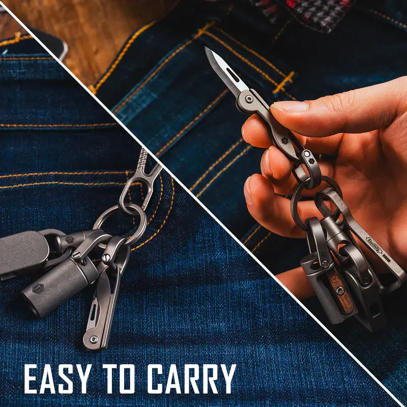 KeyUnity KK05 мини титаниев EDC нож за ключодържател - лесен за носене