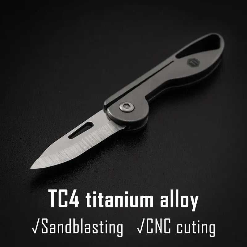 KeyUnity KK05 титаниев мини нож от TC4 сплав с CNC обработка