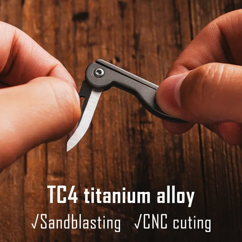 Титаниева дръжка TC4 и CNC изработка на мини EDC нож KeyUnity KK05
