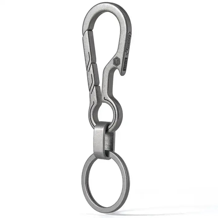 Титаниев EDC ключодържател KeyUnity KM01 с клипс и отварачка за бутилки, изработен от титаниева сплав Ti-6Al-4V, ултра лек и здрав