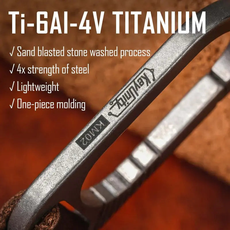 Титаниев ключодържател KeyUnity KM02 от Ti-6Al-4V със stone washed покритие
