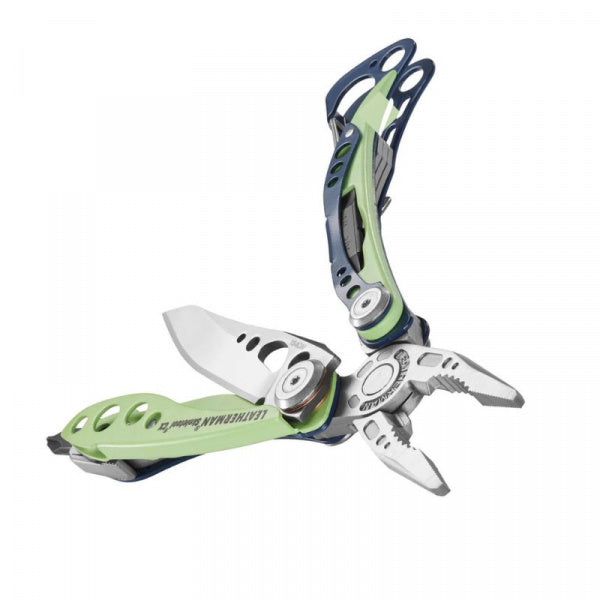 Leatherman Skeletool CX Verdant - отворен мултитул с нож и клещи под ъгъл